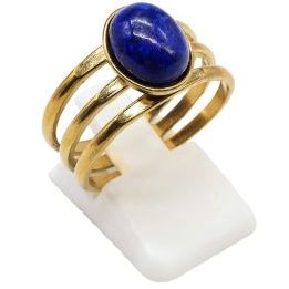 Anillo Acero Inox. Tridende LAPISLÁZULI
